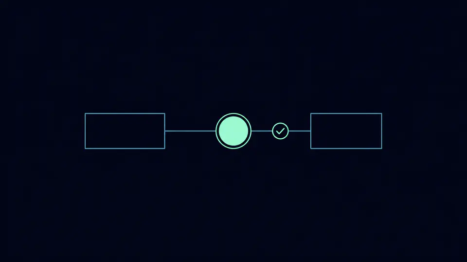 AI 效率工具的极简几何插画